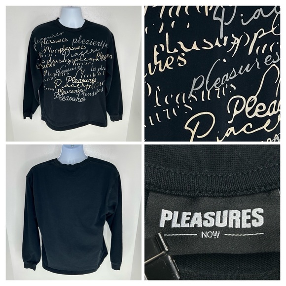 Pleasures Other - Pleasures Shatter Long Sleeve‎ T Shirt Size Large Streetwear Crewneck Black Logo